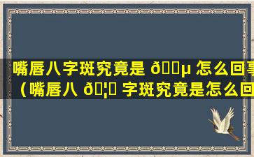 嘴唇八字斑究竟是 🐵 怎么回事（嘴唇八 🦆 字斑究竟是怎么回事呢）